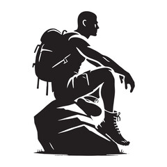 Abstract sitting figure in silhouette for unique designs - sitting person silhouette - sitting person vector - sitting person illustration - sit silhouette - sitting vector
