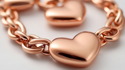 Obraz premium A heart-shaped bracelet with an elegant chain, perfect for expressing love on Valentine's Day.
