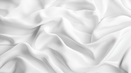 Obraz premium Draped white fabric with soft folds and subtle light reflections. Elegant and luxurious texture.