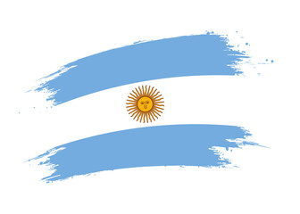 Argentina flag png. Isolated grunge brush stroke flag of Argentina illustration transparent png