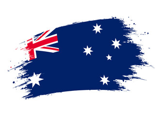 Australia flag png. Isolated grunge brush stroke flag of Australia illustration transparent png