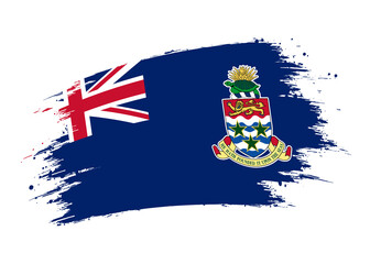 Cayman Islands flag png. Isolated grunge brush stroke flag of C ayman Islands illustration transparent png