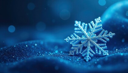 Glittering blue snowflake on a luxurious velvet background, luxury, glitter