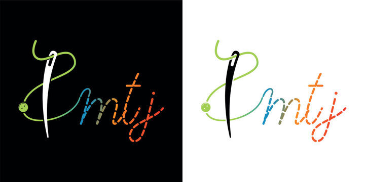 Creative Needle and Thread MTJ logo. Creative MTJ clothing logo design. MTJ Logo Design, Inspiration for a Unique Identity. Modern Elegance and Creative Design. 