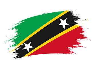 Saint Kitts and Nevis flag png. Isolated grunge brush stroke flag of Saint Kitts and Nevis illustration transparent png
