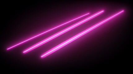 Obraz premium Abstract Glowing Neon Beams of Light Crossing in a Dynamic Composition on Black Background
