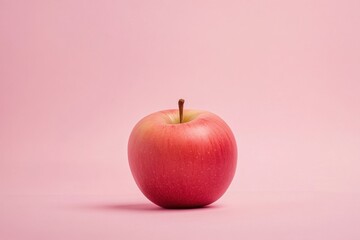 One Delicious Red Apple On Pink Background Summer Treat Healthy Food Weight Loss Nutrition Healthy Eating Concept