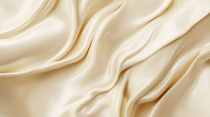 Obraz premium Creamy, luxurious fabric folds and drapes, creating a soft, elegant texture.