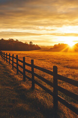 Obraz premium sunset on the fence