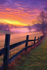 Naklejka premium sunset on the lake