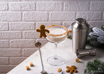 Christmas winter creamy cocktail eggnog
