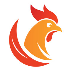 Chicken logo vector art illustration.
