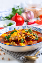 Hearty Beef and Chickpea Stew.