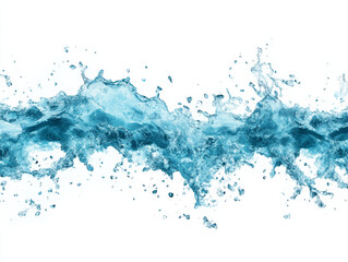 Powerful rush of water splashing, creating dynamic waves and droplets