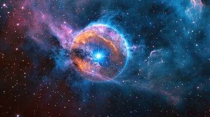 Naklejka premium Celestial Nebula Cosmic Dust Star Formation