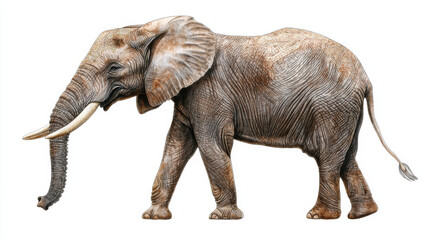 Obraz premium Majestic elephant walking gracefully, showcasing intricate textures and details