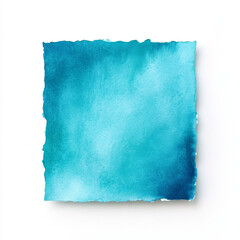 Obraz premium vibrant watercolor square blending from deep navy to turquoise, showcasing artistic texture and depth