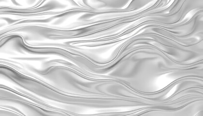 Fototapeta premium Abstract Silver Draped Fabric Waves Background