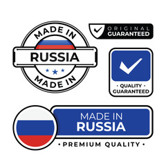 Badge bundle made in Russia label icon emblem isolated on white background