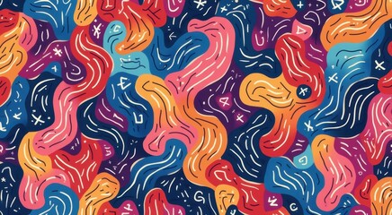 Obraz premium A close up of a colorful pattern of wavy shapes