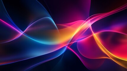 Obraz premium Abstract wavy lines and shapes in vibrant colors, smooth and flowing lines effect, digital wallpaper