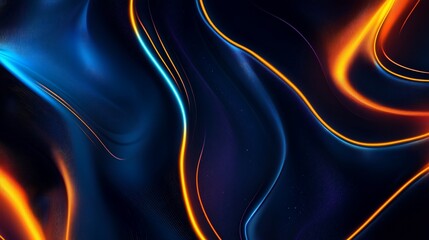 Fototapeta premium Abstract flowing lines and curves with glowing light effect on dark background
