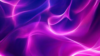 Obraz premium Abstract purple waves with bright highlights flowing on a dark blue background