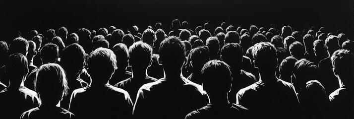 Audience enjoying live music performance in a dimly lit concert hall