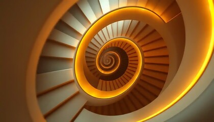 Illuminated Spiral Staircase Architecture Design