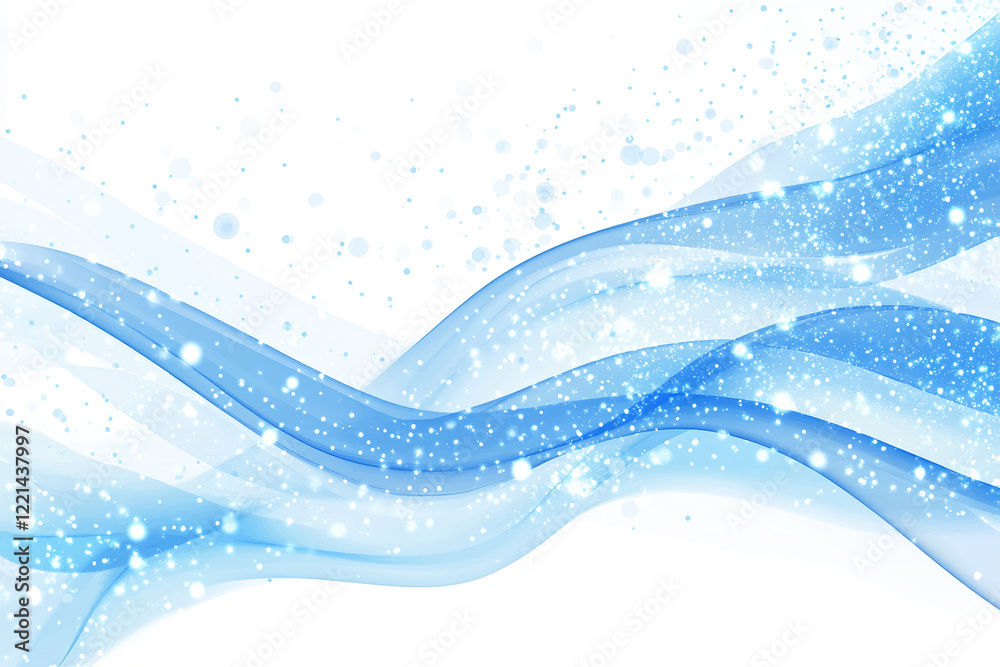 Aufkleber Abstract light blue wave background with sparkling bokeh effect