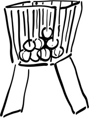 Tennis. Hand drawn vector isolated. Ball distribution 