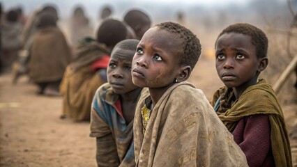 Unhappy African children