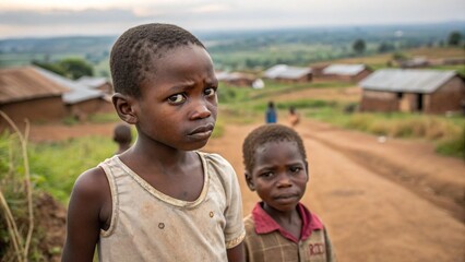 Unhappy African children
