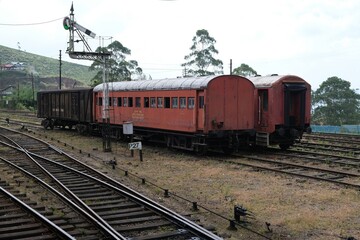 Fototapeta premium Nanu Oya station in Sri Lanka. It is main railway station in Nuwara Eliya region, Sri Lanka