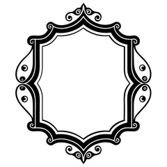Frame with ornament Illustration, flower, design, outline, template, pattern, Vintage Retro Ornamental Decorative Border Frame, Ornate border, Classy border. Transparent Frame 