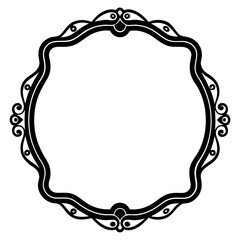 Frame with ornament Illustration, flower, design, outline, template, pattern, Vintage Retro Ornamental Decorative Border Frame, Ornate border, Classy border. Transparent Frame 