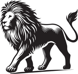 Lion Icon Silhouette Vector In White Background 