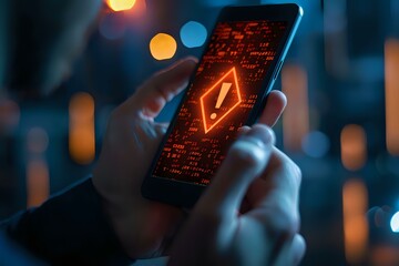 Cryptocurrency trading app on smartphone screen with glowing ethereum symbol against dark background with bokeh lights, perfect for fintech and digital investment concepts.
