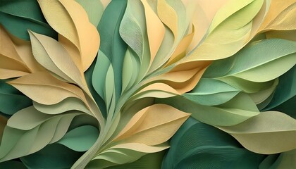 Fototapeta premium leaves background, wallpaper featuring abstract pastel Green leaves, floral design, and leaves