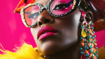 Fototapeta premium Close-up portrait of someone wearing sunglasses, suitable for use in fashion or lifestyle photography