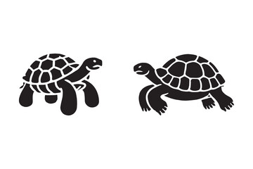 Tortoise silhouette vector with white background