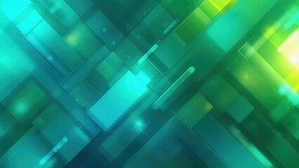 Obraz premium Green background with squares and lines