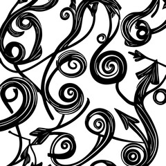 Ornate Black and White Swirl Pattern