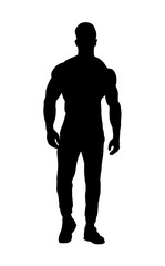 Silhouette of a fit young man - vector illustration