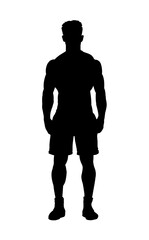 Silhouette of a fit young man - vector illustration