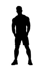 Silhouette of a fit young man - vector illustration