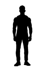 Silhouette of a fit young man - vector illustration