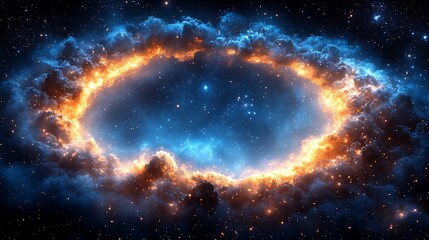 Obraz premium Abstract 3D neon arcs forming an elegant frame with an open center.