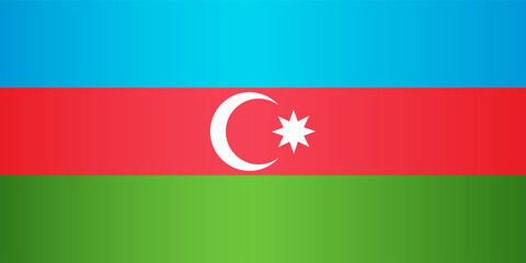 National Flag of the Republic of Azerbaijan. Vector element