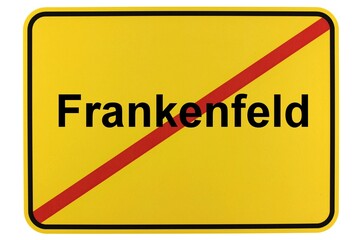 Illustration eines Ortsschildes der Gemeinde Frankenfeld in Niedersachsen